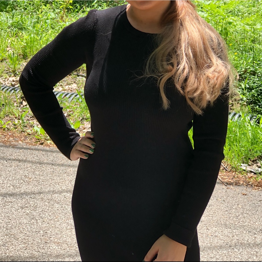 forever 21 black long sleeve dress